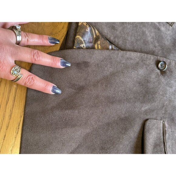 Lauren Ralph Lauren Sports Coat Blazer Brown 40R Polyester Blend Corduroy READ - Picture 14 of 16